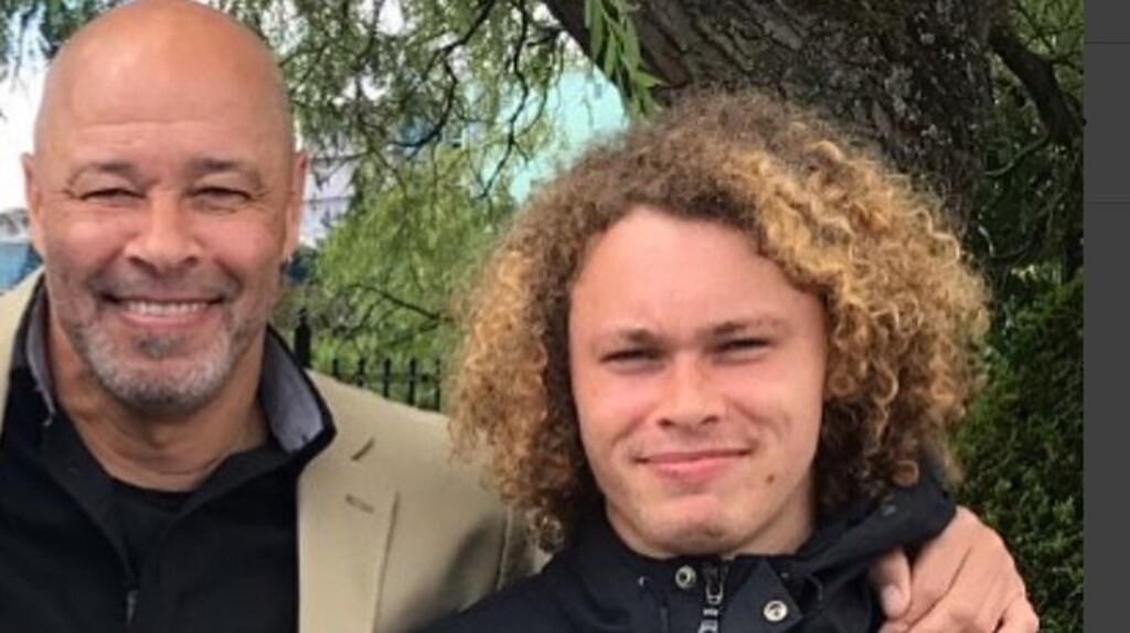 Paul McGrath and his son Paul.