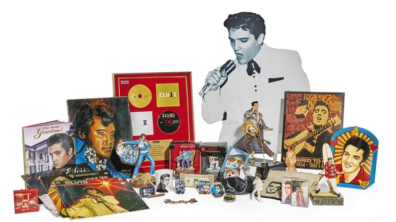 The Duchess’s collection of Elvis Presley ‘ephemera’ includes a novelty telephone that used to be in the drawingroom at Chatsworth