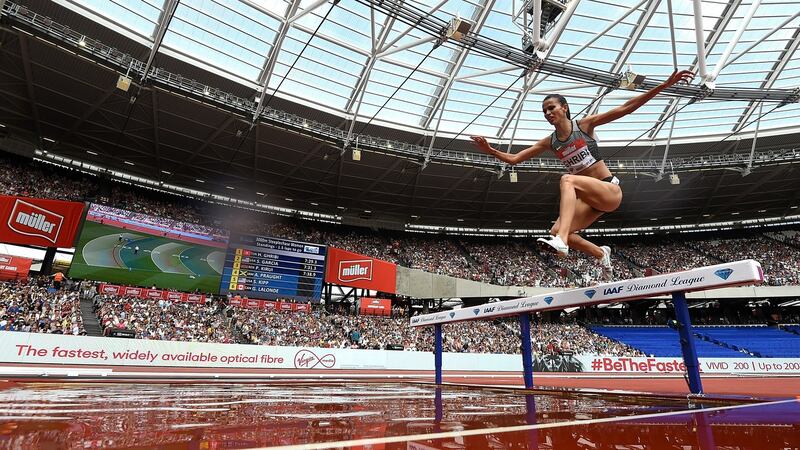 Habiba Ghribi of Tunisia competing in London in 2016. File photograph: Tom Dulat - British Athletics/British Athletics via Getty Images