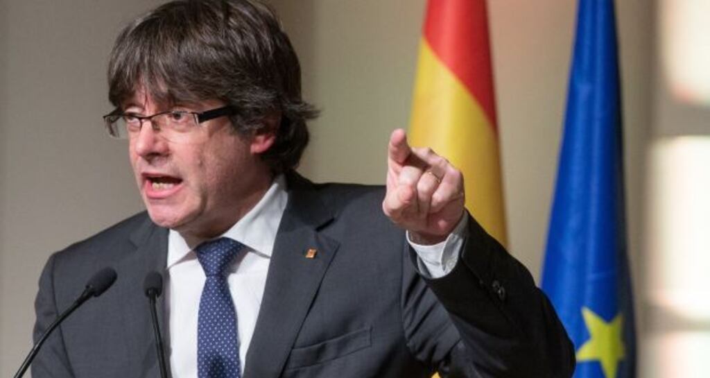Ousted Catalan leader Carles Puigdemont. Photograph: Stephanie Lecocq/EPA