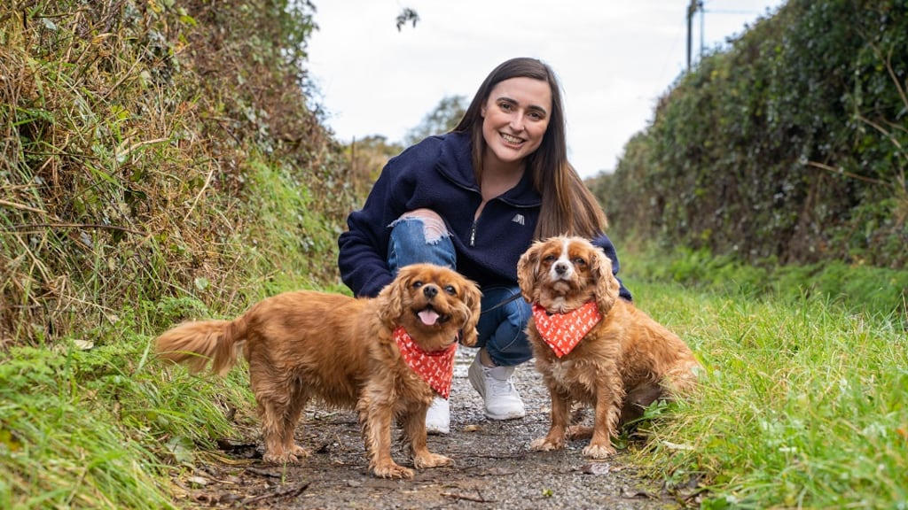 Lauren Troy with her two Cavalier King Charles Spaniels, Bailey and Bonny.