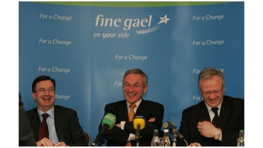 Richard Bruton, Fine Gael's finance spokesman, and Dr Liam
Twomey, the party's health spokesman, setting out the agenda for
the Fine Gael Ardfheis which takes place this weekend.