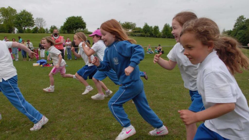 Junior and Senior Infants of Beaumont Girls National School, Cork city, enjoy their sports day. Photograph: Clare Keogh/ Provision