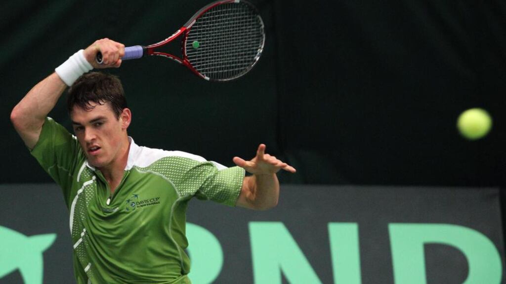 Ireland’s James McGee was knocked out of the Wimbledon qualifiers by Chilean Paul Capdevile. Photograph: Lorraine O’Sullivan/Inpho