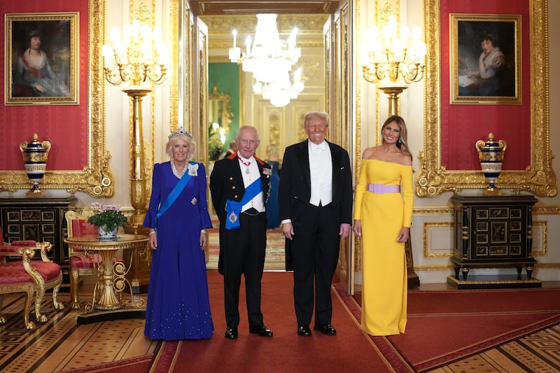 US first lady Melania Trump, US president Donald Trump, King Charles and Queen Camilla. Photograph: Doug Mills/The New York Times