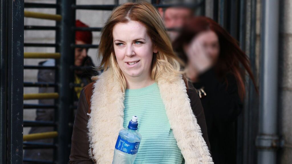 Tasha Fitzsimons pictured leaving the Four Courts yesterday after the opening day of her High Court action. Photograph: Courts Collins