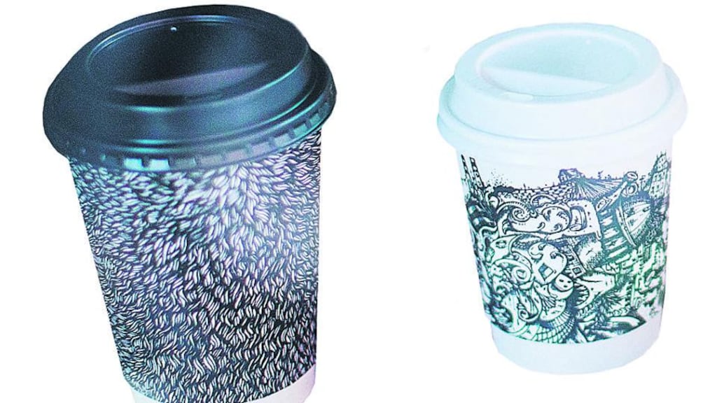 Illustrator Pierce Healy’s design for the first in a series of  Clement & Pekoe’s ‘neighbourhood artist cup project’