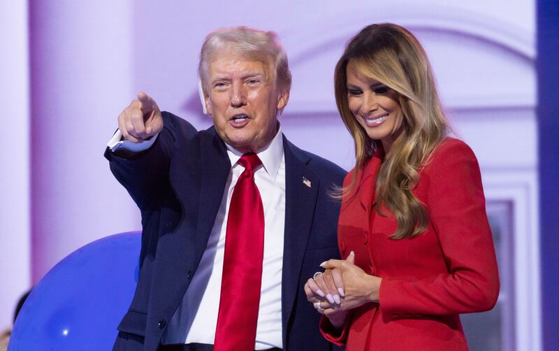 Republican presidential nominee Donald Trump and Melania Trump. Photograph: Justin Lane/EPA