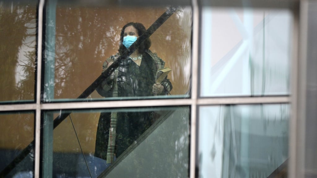 Sinn Féin leader Mary Lou McDonald arriving for the Dáil sitting in the Convention Centre in Dublin. Photograph: Dara Mac Dónaill
