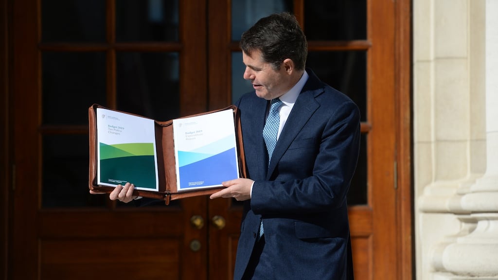 Minister for Finance  Paschal Donohoe before delivering Budget 2019. The upcoming budget should involve a multi-decade plan to provide proper public infrastructure. Photograph: Dara Mac Dónaill