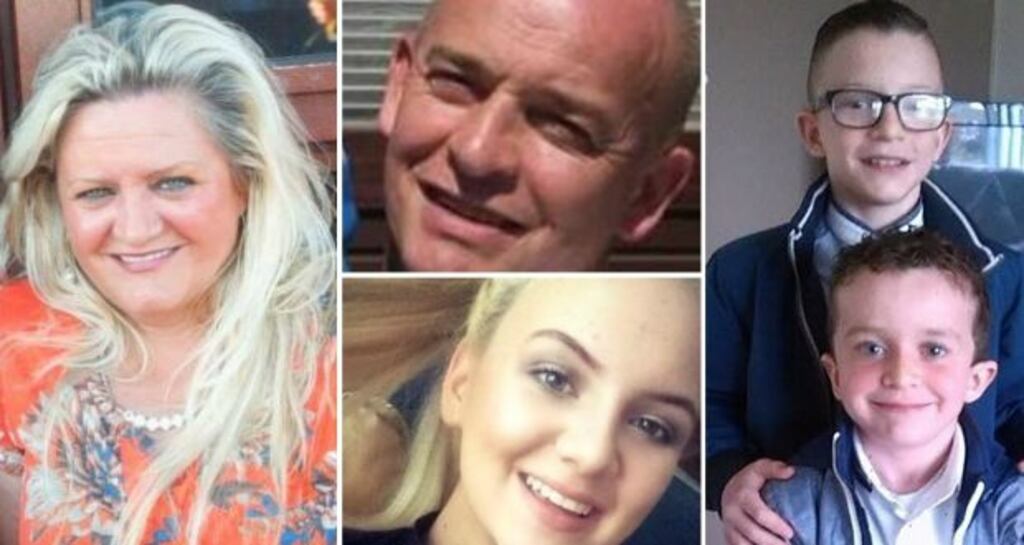 Seán McGrotty, who was in his late 40s, his two sons Mark (12) and Evan (8), and the boys’ grandmother Ruth Daniels (59) died alongside her grandddaughter Jodi-Lee (14)