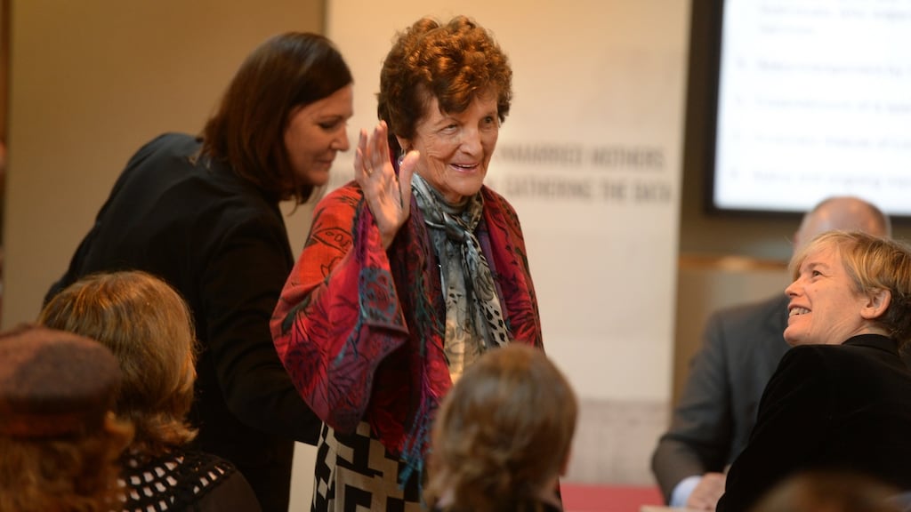 Philomena Lee at an event this week to mark the publication of the Clann Project report ’Ireland’s Unmarried Mothers and their Children: Gathering the Data’. Photograph: Dara Mac Donaill