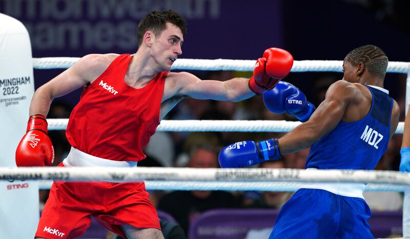 AIdan Walsh: the bronze medalist from Tokyo came through a tough qualifying contest to book his place at his second Games. Photograph: Peter Byrne/PA