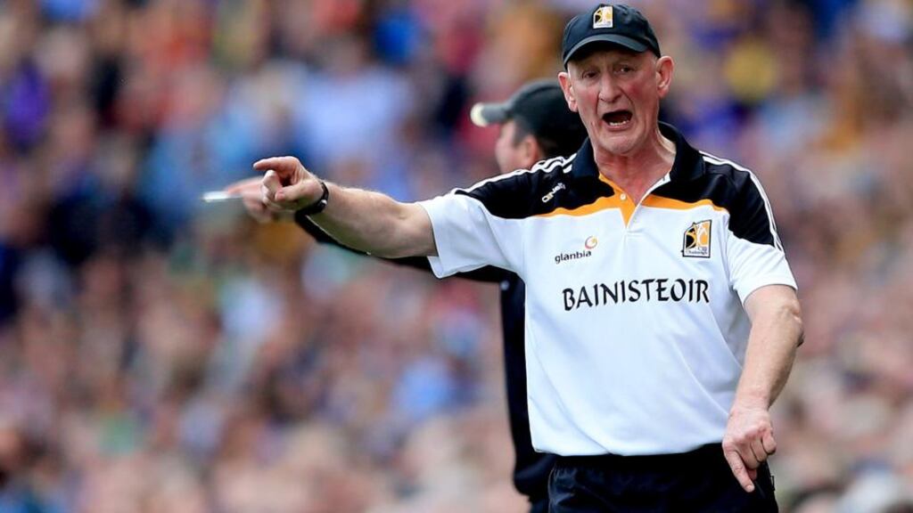 Kilkenny manager Brian Cody gestures during Sunday’s drawn All-Ireland hurling final against Tipperary. Photograph: Inpho