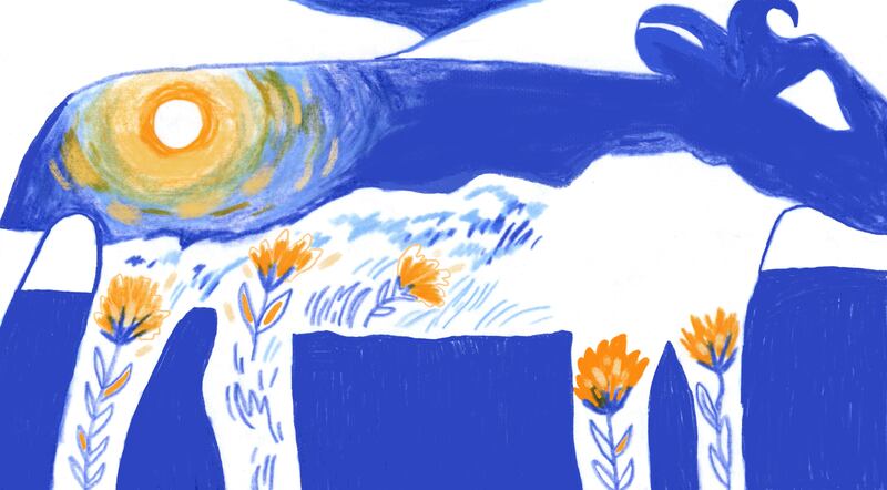 Illustration by Megan Luddy from Ninety-Nine Words for Rain (and One for Sun) by Manchán Magan