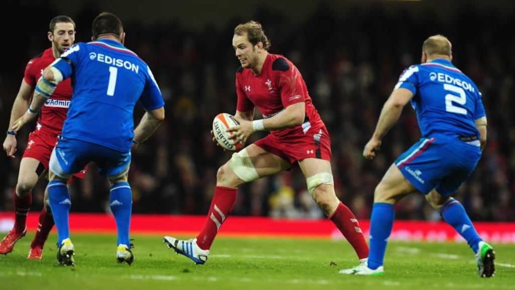 Alun Wyn Jones in action for Wales against Italy at the Millennium Stadium last Saturday. Photograph: Stu Forster/Getty Images.
