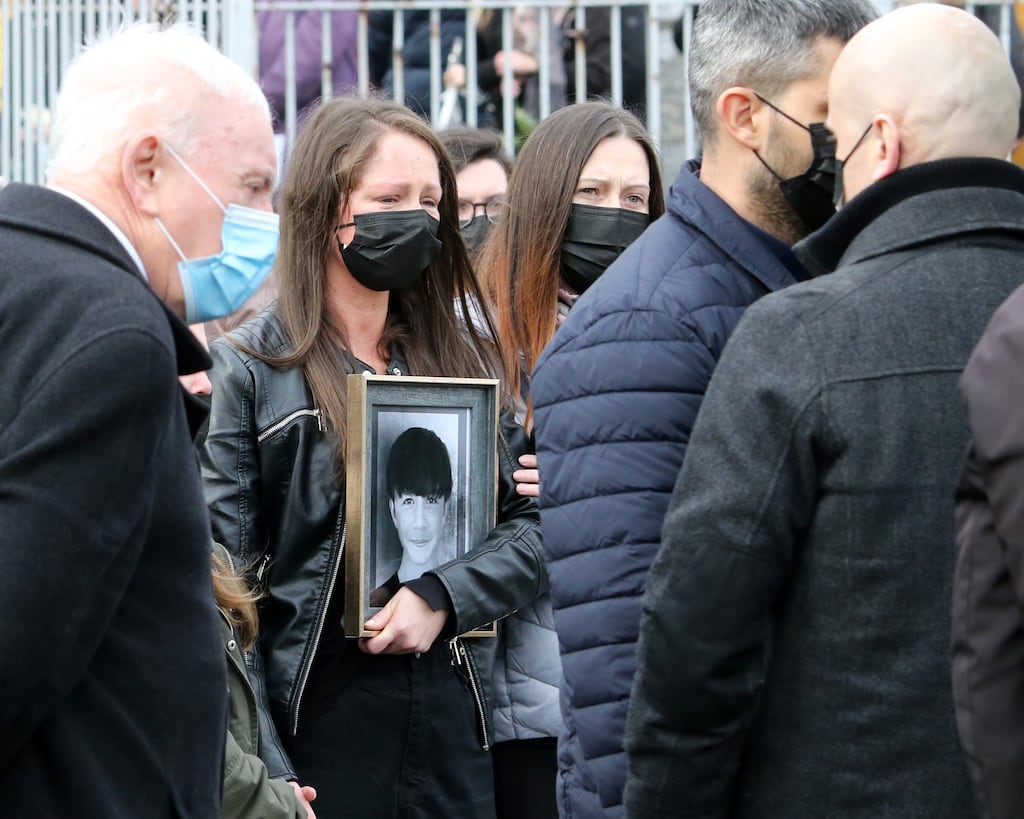 Ewa Chojecka, holding a photograph of her son Wiktor, who died in a collision near Adare, Co Limerick, in February of last year. Photograph: Brendan Gleeson