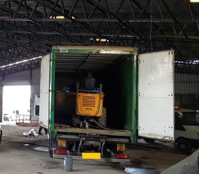 A view of the location where the parts and machinery were discovered Photograph: An Garda Síochána/Facebook