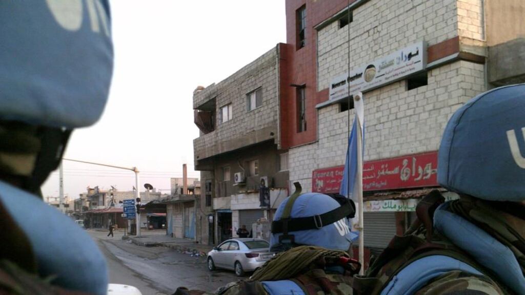 Irish UN personnel on patrol in the Golan Heights in 2013.
