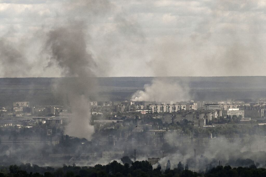 Aftermath of Russian shelling in the city of Severodonetsk. Photograph: Getty Images