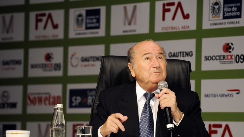 Fifa president Sepp Blatter delivers a speech during the official opening of Soccerex 09 in Johannesburg. Photograph: Stephane de Sakutin/AFP via Getty Images