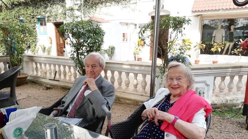 The late David Gibbs and his wife, Sally, together in Calcutta in 2018.