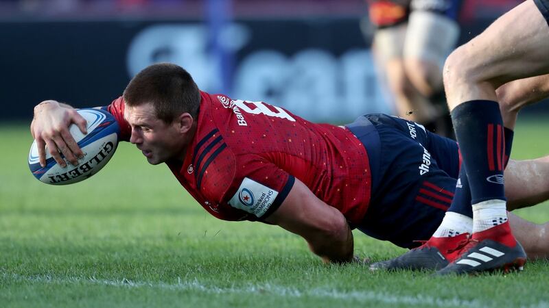 Munster’s CJ Stander scores a try during the Heineken Champions Cup match against Castres at Thomond Park in December 2018. Photograph: Dan Sheridan/Inpho