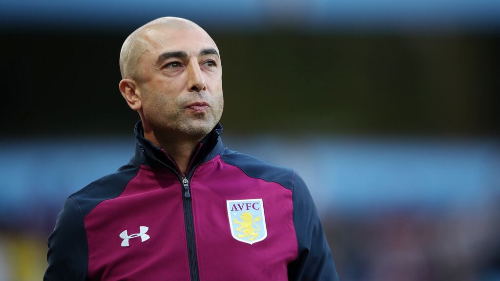 Aston Villa have fired manager Roberto Di Matteo after 12 games in charge. Photogtaph: PA