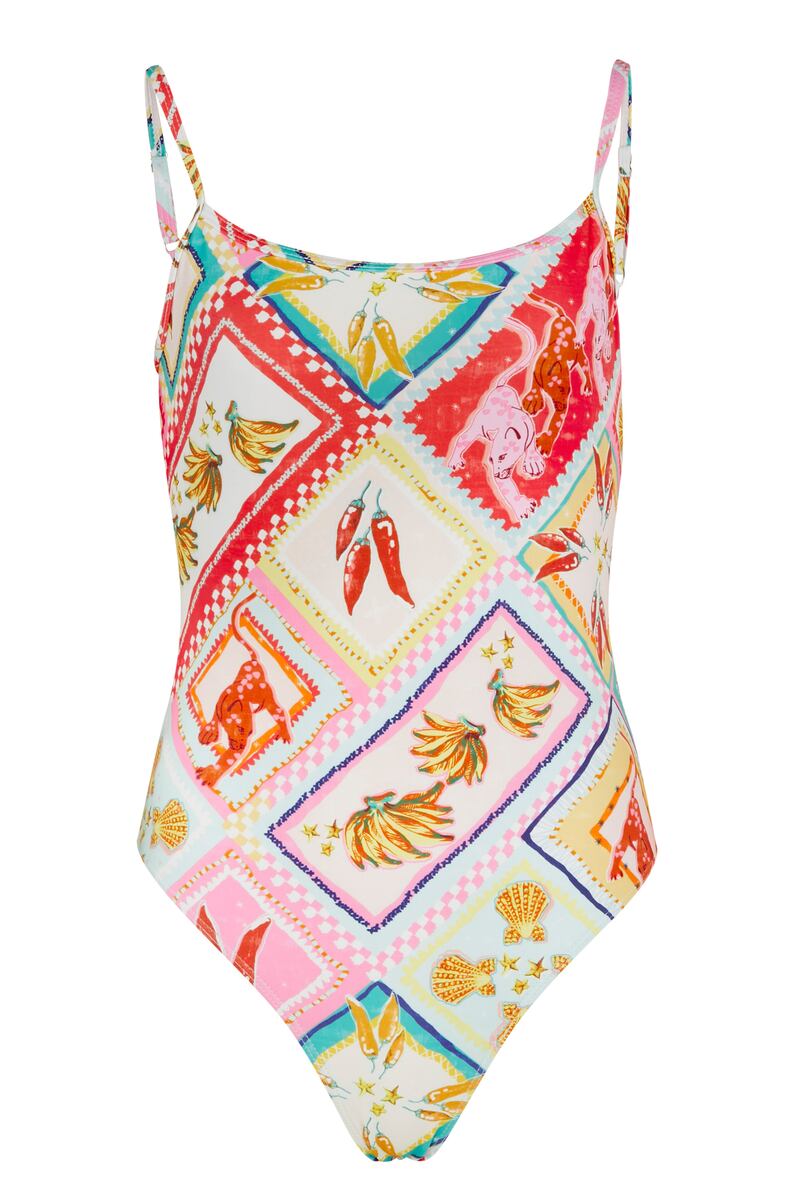 Tropical tile print swimsuit, €84 from Never Fully Dressed. Photograph: Stacy Osborne