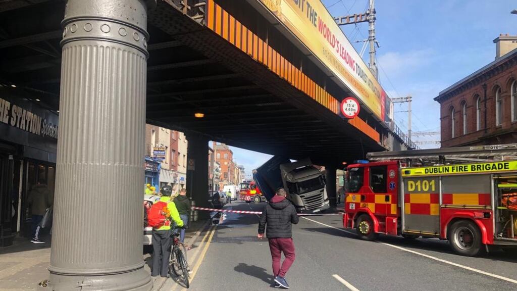 Amiens Street was closed in both directions. Photograph: Declan Conlon