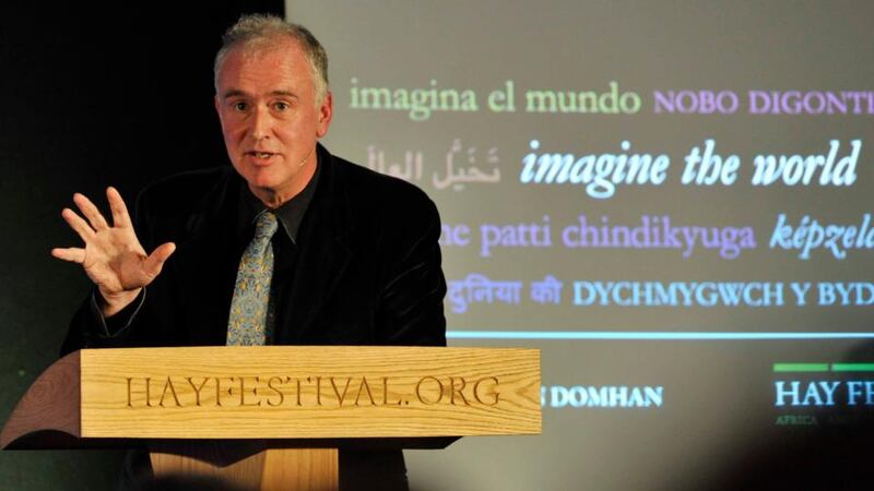 Irish author Joseph O’Connor reading from his new works. Photograph: Clodagh Kilcoyne