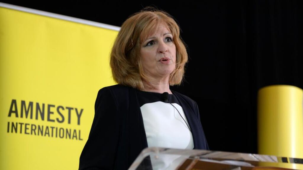 Gaye Edwards at the launch of the Amnesty International Ireland report ‘She Is Not a Criminal’, in Dublin. Photograph: Eric Luke / The Irish Times