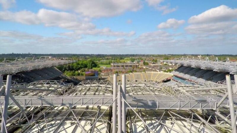 A still from RTÉ Sport’s drone footage from Croke Park.