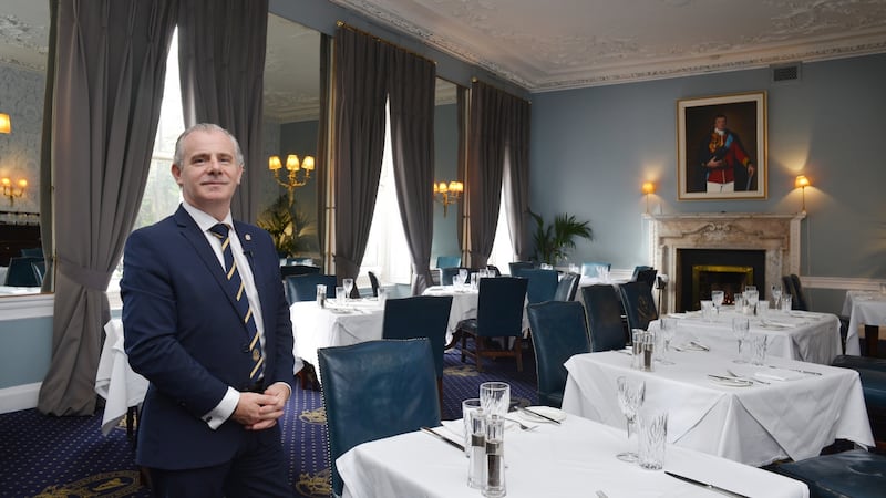 Ray Mooney, general manager and secretary manager, in the dining room of the Stephen’s Green Hibernian Club in Dublin. Photograph: Bryan O’Brien