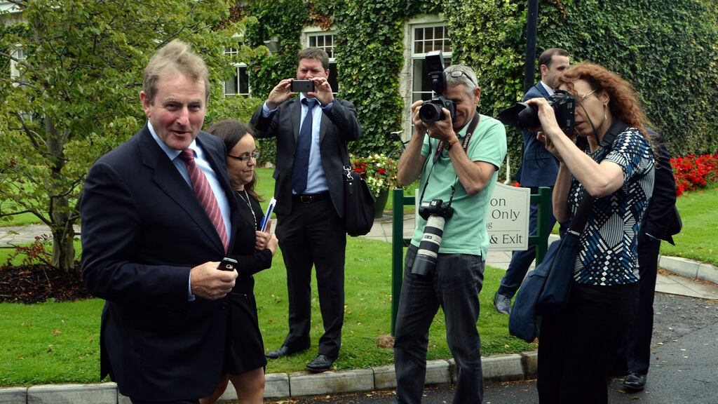 Taoiseach Enda Kenny at the Fine Gael Parliamentary Party Meeting in Newbridge, Co Kildare. Photograph: Dara Mac Dónaill/The Irish Times
