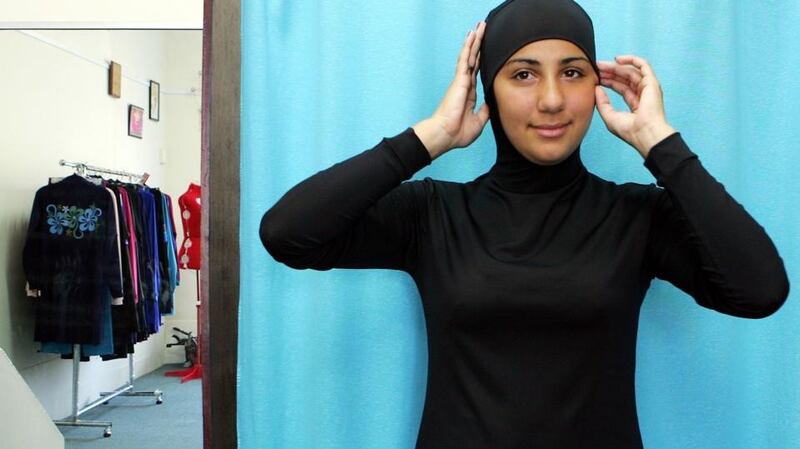 Australian model Mecca Laalaa wearing a burqini. Photograph: Anoek De Groot/AFP/Getty Images