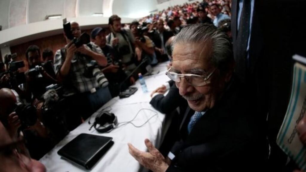 Former Guatemalan dictator José Efrain Ríos Montt. Photograph: Jorge Dan Lopez/Reuters