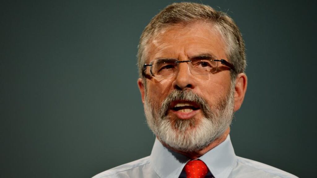 Sinn Féin leader Gerry Adams: told reporters it was for the Government in the first instance to hold its British counterpart to account as “co-guarantor” of the peace process. Photograph: Alan Betson