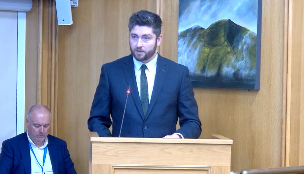 Gareth Sheridan has made a virtue of pressing the flesh with councillors over a period of months. Photograph: Kerry County Council livestream