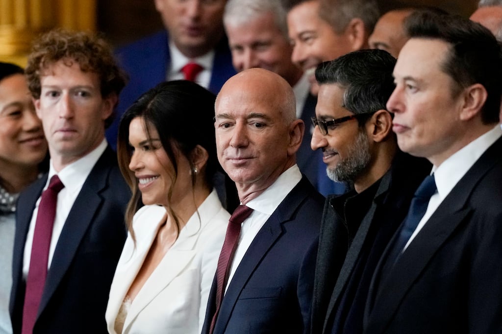 A public display of acquiesence should have earned Tech bosses something more than being used as cannon fodder in Donald Trump’s trade war. Photograph: Bloomberg