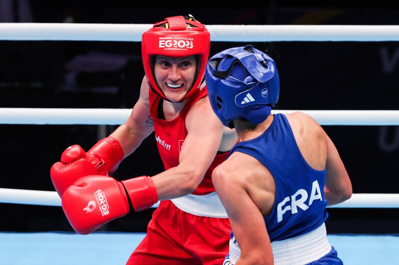 Michaela Walsh: the Belfast boxer, a gold medal winner at the Commonwealth Games, becomes a double Olympian along with Kellie Harrington and Aoife O’Rourke following her appearance in Tokyo. Photograph: Tom Maher/Inpho