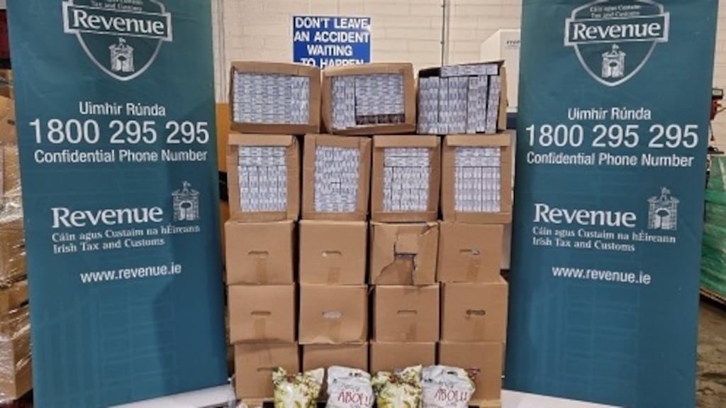 Revenue officers seized 300,000 Minsk branded cigarettes on Tuesday. Photograph: Revenue.ie