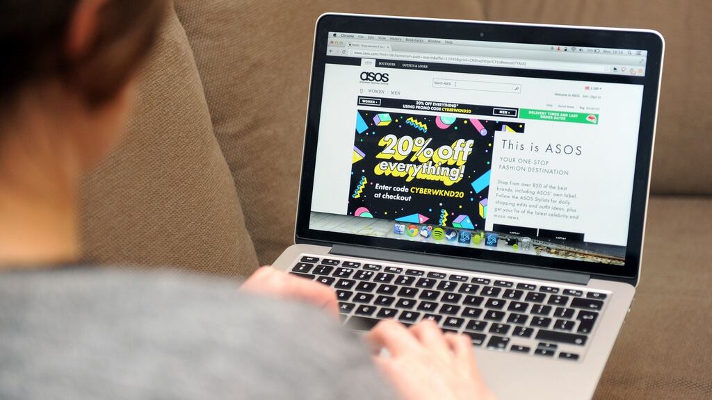 A person browses the ASOS website as the online fashion firm shrugged off Brexit fears for retailers as it upped its full-year sales outlook after cheering “strong” trading. Photograph: Tim Goode/PA Wire