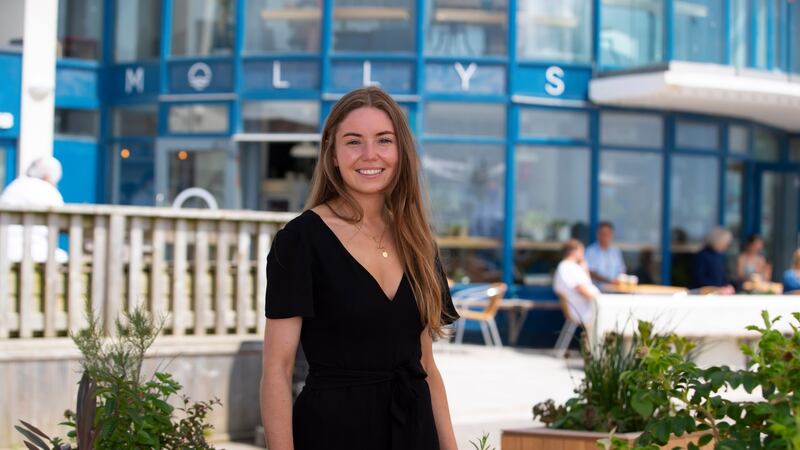 Molly McCann at her cafe, Molly’s on the Prom. Photograph: Patrick Browne