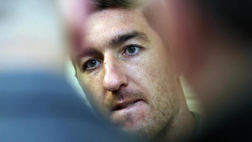 Stephen Ward taking part in yesterday’s Republic of Ireland squad training session in Malahide, Co Dublin. Photograph: Donall Farmer/Inpho