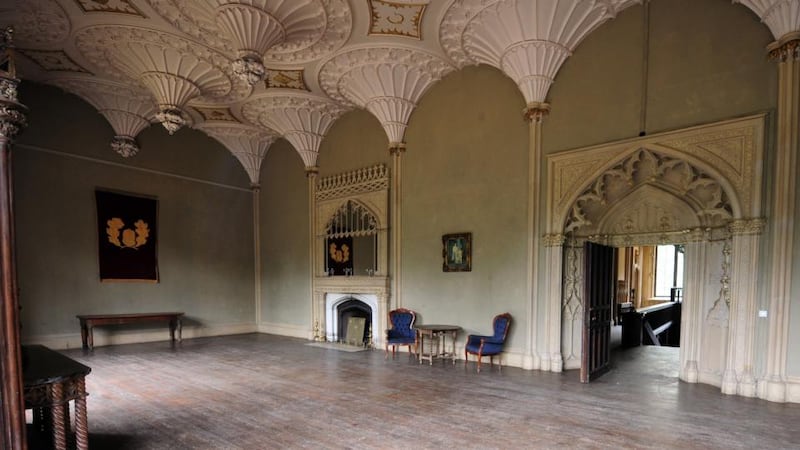 A reception room in Charleville Castle, Tullamore, Co Offaly. Photograph: James Flynn/APX