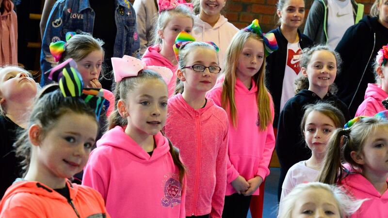 Children in the C&S Group at a singing rehaersal at St Ultan’s School, Ballyfermot. Photograph: Cyril Byrne