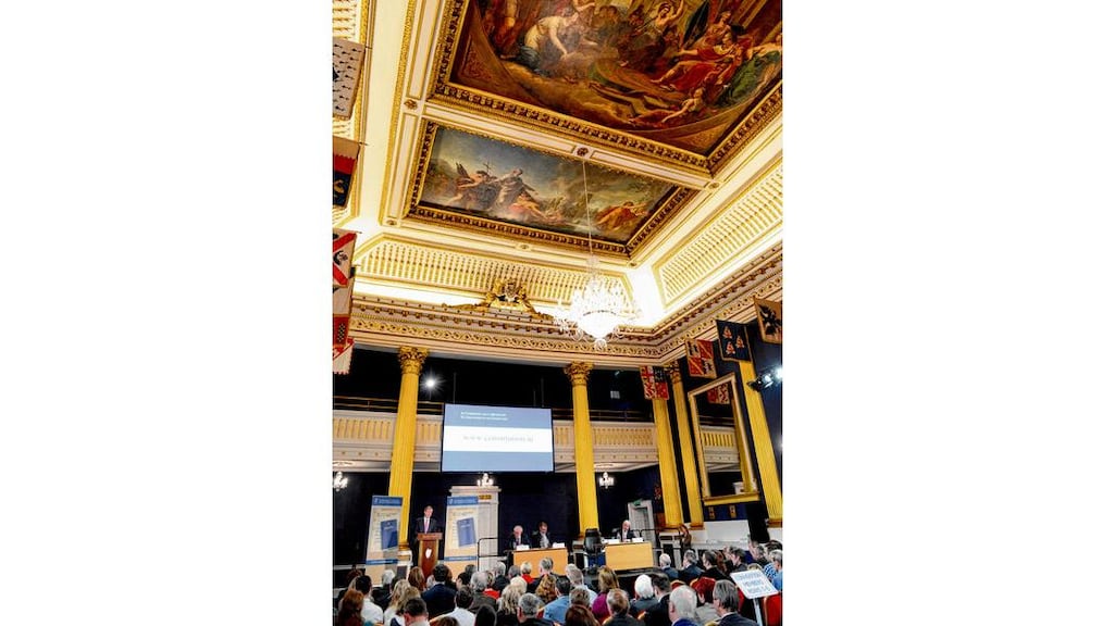 Enda Kenny addressing the Constitutional Convention. photograph: Dara Mac Dónaill
