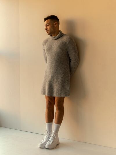 Cooper Howell, an actor and bartender, who sometimes opts for a kilt instead of jeans behind the bar. Photograph: Clement Pascal/New York Times