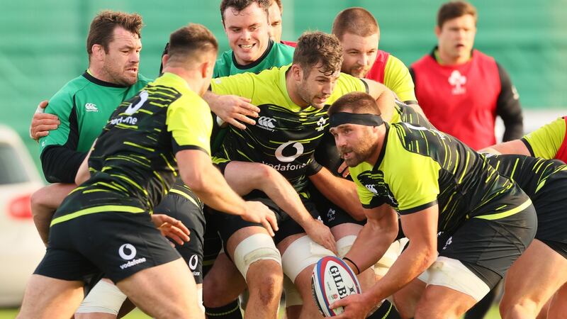 CJ Stander during Ireland’s training session on Wednesday. Photograph: Billy Stickland/Inpho